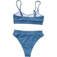 thumbnail image 2 of Ensemble Bikini String Taille Haute Côtelé 2 Pcs pour Femmes, 2 of 4