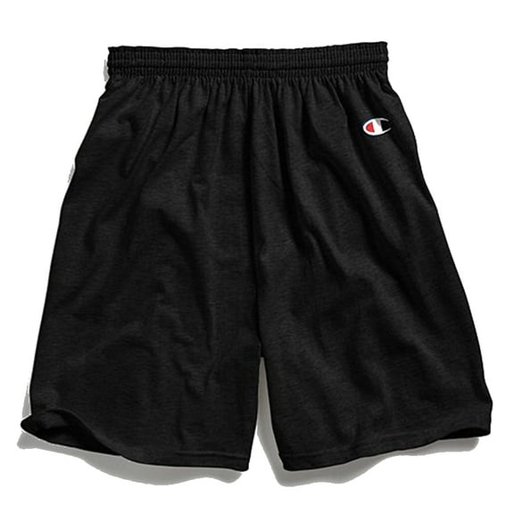 Champion Men's 8187 Elastic Waistband Drawstring Cotton Gym Shorts Black M