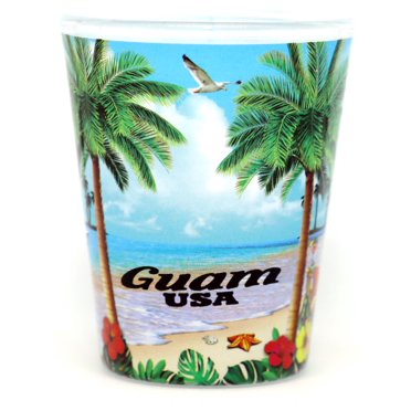 Guam US Pacific Territory Beach Paradise Shot Glass