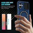 thumbnail image 2 of Case for iPhone 16, with Sliding Camera Cover, with Rotating Finger Ring Holder Magnetic Bracket Hybrid Hand Grip Protective Shockproof Phone Case Cover for iPhone 16 - Royalblue, 2 of 10