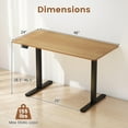 thumbnail image 3 of Costway 48” x 24” Electric Standing Desk with LED Display 2 Memory Height Settings for Home Natural+Black, 3 of 9