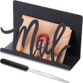 thumbnail image 1 of Mail Rack Black Metal Letter Sorter Desktop Mail Cutout Organizer, 1 of 5