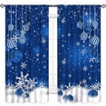 thumbnail image 3 of Christmas Curtains,Blue White Snowflakes Christmas Tree Winter Snow Scenery Colorful Ball New Year Winter Holiday Party Decor Curtains for Bedroom Living Room Kitchen Cafe 2 Panel,84X63 Inch, 3 of 6