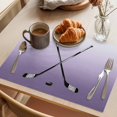 thumbnail image 3 of Purple Ombre Placemats Set of 8 Black Hockey Sticks Minimalist Style Place Mats Indoor Wipeable Table Mats Washable Cloth Dining Table Placemats for Kitchen Holiday Party Home Decor 13x19 Inch, 3 of 9