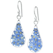 Marisol & Poppy Blue and Yellow Flower Earrings in Sterling Silver for Women