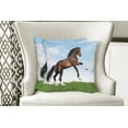 thumbnail image 4 of Ambesonne Nature Throw Pillow Cover 2 Pack, Horse Pacing on Grass, 16", Blue Green Brown, 4 of 6