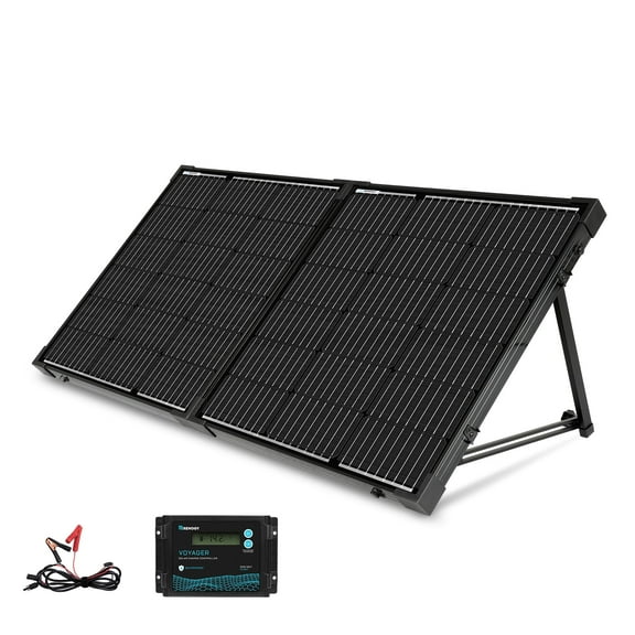 100 Watt 12 Volt Solar Panel Kit, Foldable Solar Charger with Ajustable Kickstand, Waterproof 20A Charger Controller, Perfect for RV, Off Grid System