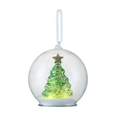 Mr. Christmas 5.5" Mercury Glass Tree Globe Ornament - Green, 1 Count