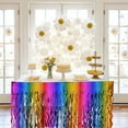 thumbnail image 6 of kkbbma under $5 Foil Tinsel Fringe Table Skirts, Table Skirt Garland for Rectangle Tables Curtains Backdrop Parade Wedding Floats Baby Shower Birthday Mardi Gras Party, 6 of 6