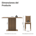 thumbnail image 3 of Juego de Comedor Mesa Tablero de Madera con 4 Sillas Madesa Luana Marrón/Beige, 3 of 10