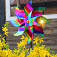 thumbnail image 4 of OIUR Reflective Pinwheels with Stakes Bird Repellent Wind Spinner Scare Birds Animals Away Multicolor Glittery Pinwheels for Garden Yard Lawn Porch Decorations, 4 of 7