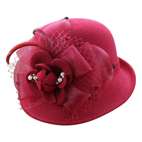 Hats Women'S Autumn And Winter Flowers Round Top Casual Fisherman'S Basin Cap Small Bowler Hat