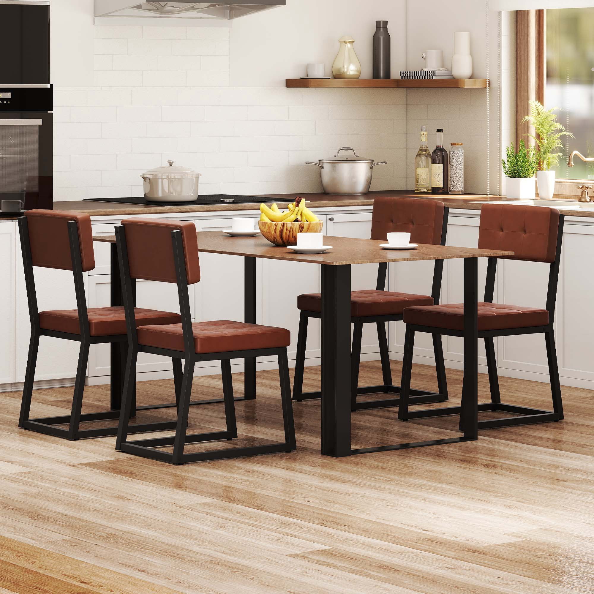 Uforic Dining Chairs Set of 4, Upholstered Modern Kitchen Chair with Metal Frame for Dining Living