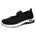 thumbnail image 5 of Mepaouo Women's Woven Orthopedic Slip on Shoes Walking Arch Support Diabetic Running Sneakers Black 6, 5 of 6