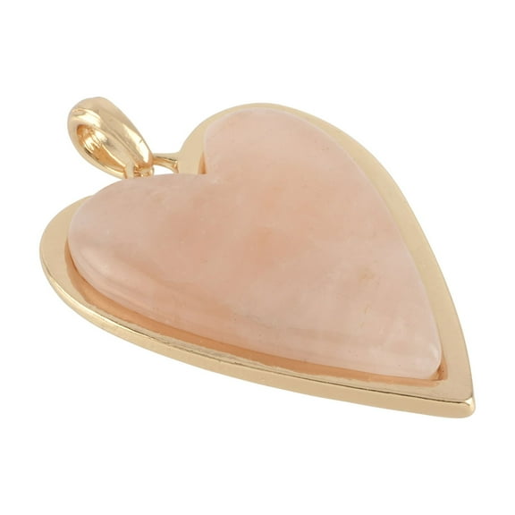 Gold & Rose Quartz Heart Pendant by Bead Landing