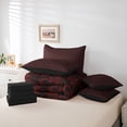 thumbnail image 6 of Feelyou Adult Boho Damask Twin Bedding Sets 7-Piece, Black Red Ghost Bedding Comforter Set, 6 of 8