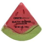 (4 pack) Onyx Bathhouse Watermelon Splash 4 oz Shaped Bath Bomb, Red, Green
