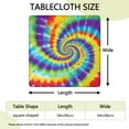 thumbnail image 2 of Colorful Rainbow Tie Dye Spiral Pattern Square Fitted Tablecloth with Elastic Edge,Square Table Cover,Washable Elastic Table Cover for Home Kitchen Party Decor 34"x34", 2 of 6