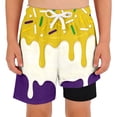thumbnail image 3 of ibiyuan Swim Trunks Boys with Compression Liner Quick Dry Kids Bathing Suits Drawstring Waist Board Shorts Printed Biker Shorts Soft Surf Swimwear, 3 of 5