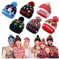 thumbnail image 4 of Christmas Hat Year Xmas Party Decor Creative Flashing Led Light Snowman Winter Warm Color Knitted Cap Christmas Gift Christmas, 4 of 5