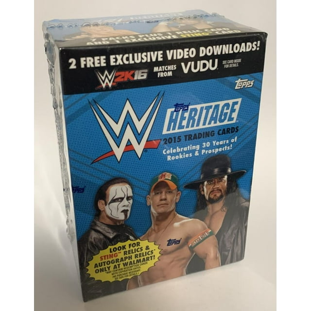 2015 Topps WWE Heritage Boîte de Cartes de Lutte - Exclusif - 7 Paquets + Relique + Sting