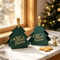 thumbnail image 5 of Christmas Tree Gift Box,Foldable Candy Packaging Box with Faux Leather Handle,Green Cardboard Party Favor Box for Xmas Treats and Small Presents, 5 of 6