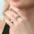 thumbnail image 7 of Gem Stone King 925 Sterling Silver Green Prasiolite and White Created Sapphire Engagement Ring for Women (1.70 Cttw, Cushion 7MM, Gemstone Birthstone, Available in Size 5, 6, 7, 8, 9), 7 of 7