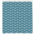 thumbnail image 3 of Ambesonne Retro Shower Curtain, Ikat Style Pattern, 69"Wx75"L, Blue Taupe White, 3 of 3