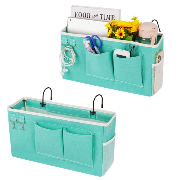Loghot - Bolsa De Almacenamiento Para Mesita De Noche, Organizador Colgante Para Literas Y Camas De Hospital, Dormitorios, Rieles De Cama, Se Pueden Colocar Gafas, Libros, Teléfonos Móviles, Llaves (2