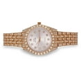 thumbnail image 4 of Elegant Women's 32mm Iced Diamond Watch - Shiny Sleek Dial with Sparkling Simulated Crystals - Adjustable Bling-ed Metal Band - Luxury Timepiece - Rose Gold Tone Finish, 4 of 5