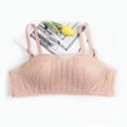 thumbnail image 3 of Bigersell Women Strapless Bra Clearance Mesh Lace Bandeau Bra Bralettes Crop Tube Tops Detachable Shoulder Straps Padded Push-up Bra no Underwire Sports Bras Underwear Soft Bra Beige L, 3 of 3