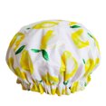 thumbnail image 4 of 2pcs Double Layer Shower Hat Chic Bathing Waterproof Hair Protective Caps Bath Hat for Women Ladies Female (Butterfly Pattern + Lemon Pattern), 4 of 7