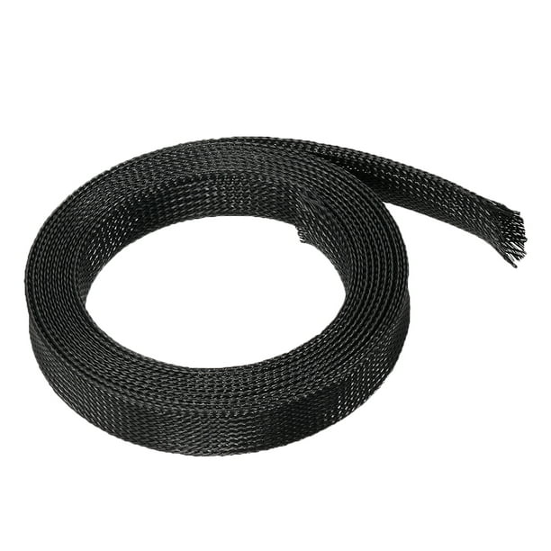 PET Expandable Braided Sleeving 20mm Flat Width 10ft Braided Cable