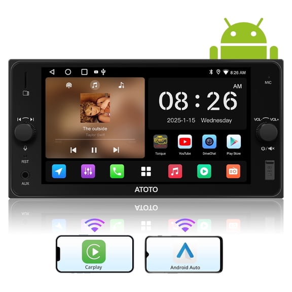ATOTO 7‘’Double Din Car Stereo Compatible with Toyota Wireless Android Auto Touchscreen Car Radio 24 Band EQ DSP BT Mirror Link
