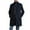 Navy Blue, variant on YYDGH Men's Trench Coat Long Sleeve Wool Blend Slim Fit Jackets Midweight Notched Collar Double Breasted Windbreaker Black S