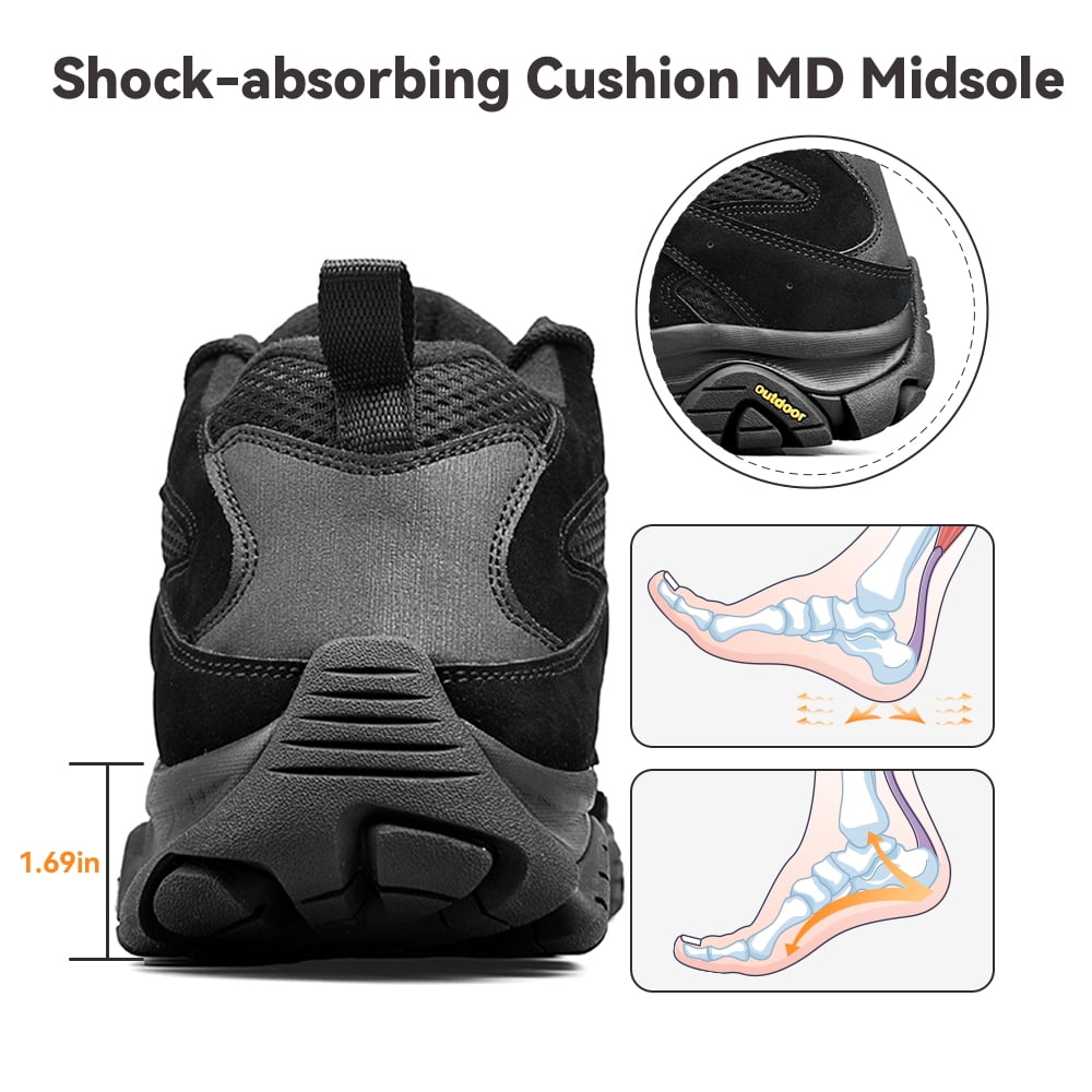 Gexuosn Hiking Boots Outdoor Trekking Camping Trail Hiking Boot for Women, Black