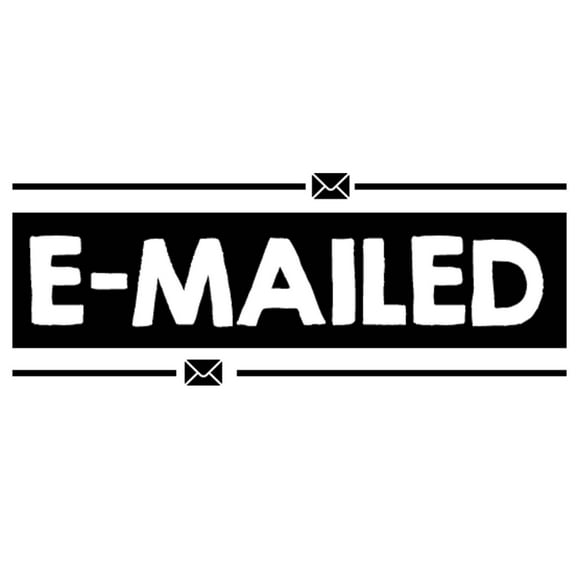 Printtoo E-Mailed Self Inking Rubber Stamp Pre-Inked Office Stamp- Home Office Business Stationery, 47 x 20 mm Black