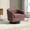 Red Brown, variant on UIXE Swivel Accent Chair PU Leather Barrel Club Chair for Living Room Upholstered Armchair Comfy Single Sofa Bedroom Reading Seat, Beige