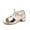 Gold, variant on Girls' Pearl Bow Heeled Sandals, Kids Open-Toe Dress Shoes, Girls Wedding Party Dance Sandals with Ankle Strap