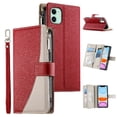 thumbnail image 3 of Funda cartera GANGXUN para iPhone 11 , cuero PU con tarjetero, cremallera, correa de mano, soporte y protección 539°, 3 of 6