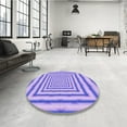 thumbnail image 3 of Ahgly Company Indoor Round Patterned Mauve Purple Area Rugs, 5' Round, 3 of 6