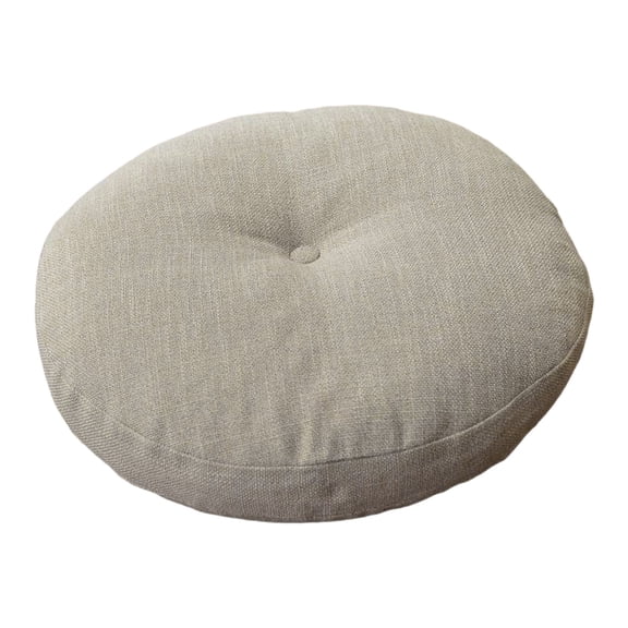 Flax Round Seat Cushions Super Thick Tufted Large Japanese Style Linen Indoor Outdoor Floor Pillows for Meditation Yoga Soft High Resilience Polyester Fiber Washable Removable Cover