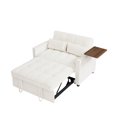 thumbnail image 6 of Modern Small Velvet Sofa Bed, Convertible Sleeper Couch Loveseat with Rotatable Table and Storage Pocket for Apartment Bedroom, 6 of 9