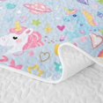 thumbnail image 5 of meiyoeat Cute Unicorn J Initial Twin Quilt Set for Boys Girls, Cartoon Monogram Twin Coverlet Set, Blue Multicolor, 2-Piece, 5 of 7