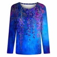 thumbnail image 2 of Plus Size T Shirts Womens Floral Printed Tops Crewneck Graphic Basic Tee Shirts Loose Fit Casual Tshirts (3XL, Blue 03), 2 of 7