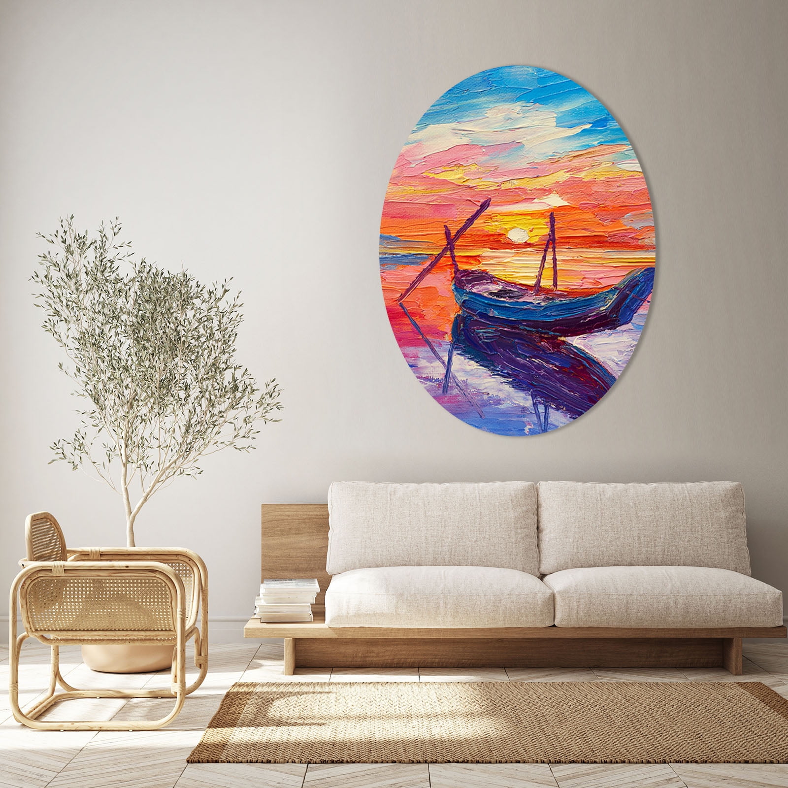 Uxcell Painting Canvas Panels, 2 Pack 12x16 Inch Oval Wood Frame Blank Art Board Panels, White