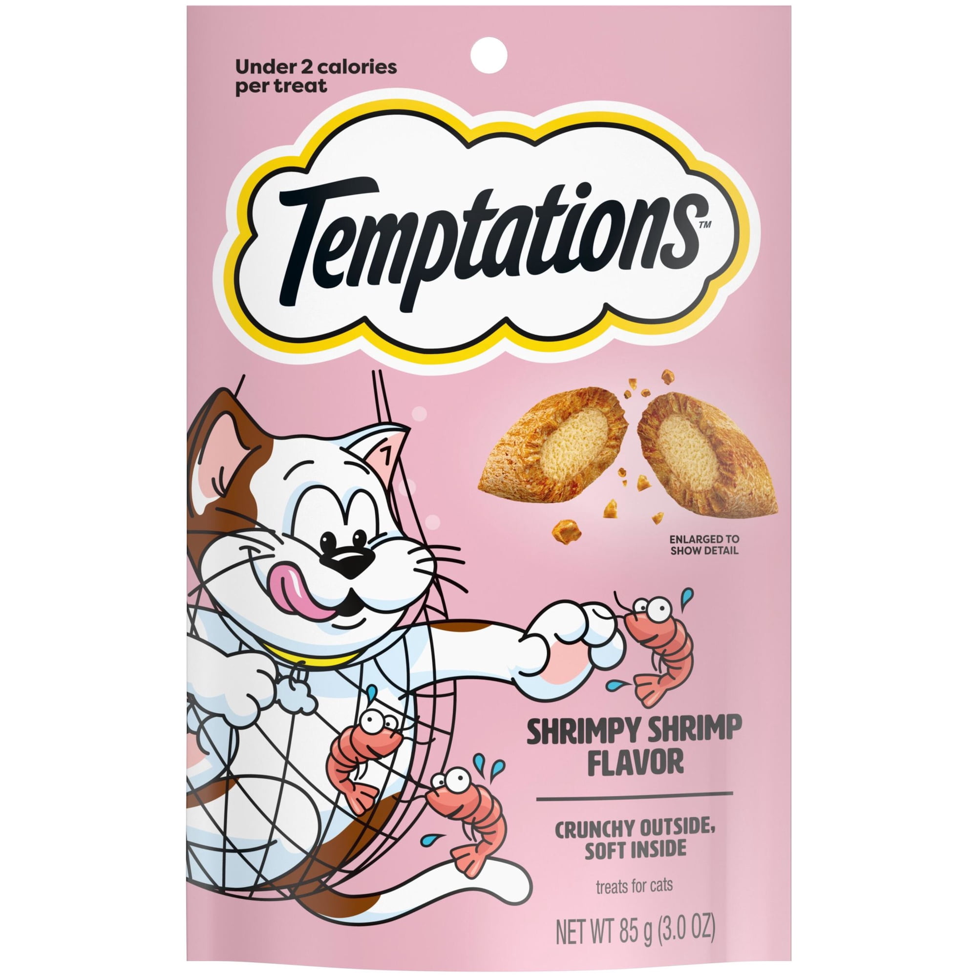 Temptations Classic Shrimpy Shrimp Flavor Crunchy And Soft Treats For Cats, 3 Oz Pouch