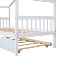 thumbnail image 7 of Twin Size House Bed with Twin Size Trundle, Solid Wood Bed Frame with Roof Headboard and Footboard, Playhouse Bed for Kids Boys Girls, White, 7 of 7