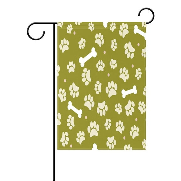 POPCreation Puppy Dog Paw Print Bone Garden Flag Outdoor Flag Home Party 28x40 inches