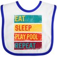 thumbnail image 3 of Inktastic Billiards Eat Sleep Play Pool Repeat Boys or Girls Baby Bib, 3 of 4